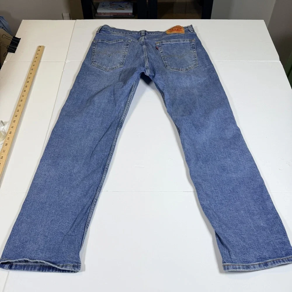 Levi's 505 Jeans Mens 36x30 Blue Denim Faded Stretch Red Tab Boho Straight Leg